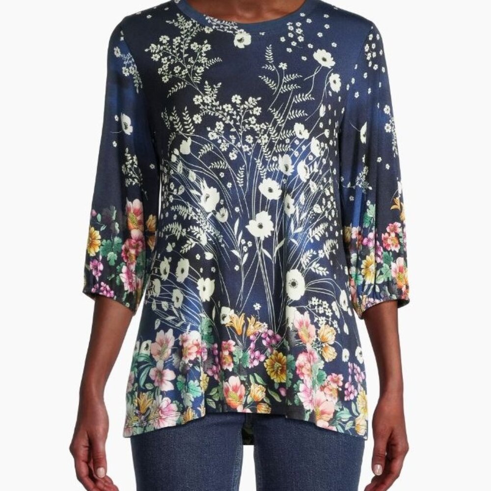 worn once Johnny Was 3/4 sleeve top XL